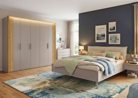 Drehtürenschrank 6-trg vito Mentira in beige / Asteiche