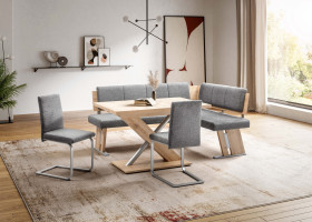 Säulentisch vito ELIMO in Artisan Oak Dekor,silberfarbig