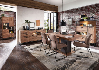 Sideboard vito SWEEP in Haveleiche Cognac, graphit