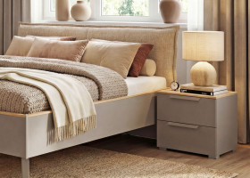 Bettanlage vito Mentira in beige / Asteiche