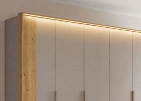 Drehtürenschrank 6-trg vito Mentira in beige / Asteiche