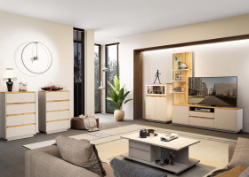 Wohnwand vito Fiesta in Kaschmir, Eiche Altholz