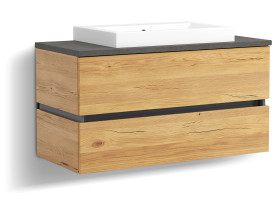 Waschtisch mit Aufsatzbecken, 100cm vito Caribu in Eiche Gustavson