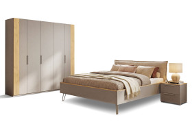 Schlafzimmer vito Mentira in beige / Asteiche massive