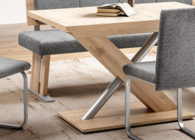 Säulentisch vito ELIMO in Artisan Oak Dekor,silberfarbig