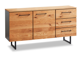 Sideboard vito MALIKA in Charakter- Eiche, schwarz, anthrazit