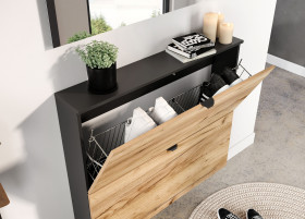 Schuhschrank vito RENELL in graphit, Navarra Eiche