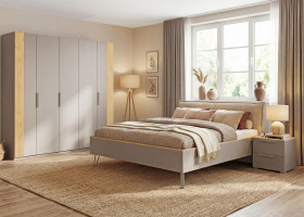 Bettanlage vito Mentira in beige / Asteiche