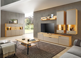 Highboard vito Berghe in Tonweiss matt, Balkenbuche (NB)