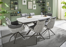 Esstisch vito FENRA in keramik, bronze, taupe