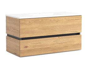 Waschtisch mit Auflagebecken, 100cm vito Caribu in Eiche Gustavson