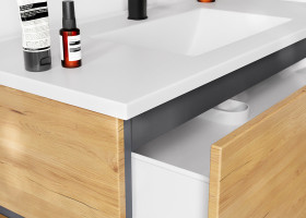 Waschtisch mit Auflagebecken, 100cm vito Caribu in Eiche Gustavson