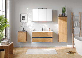 Waschtisch mit Auflagebecken, 100cm vito Caribu in Eiche Gustavson