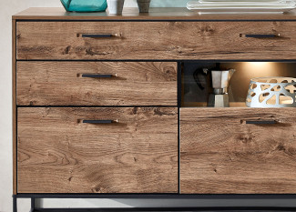 Sideboard vito SWEEP in Haveleiche Cognac, graphit