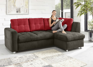 Schlafsofa vito SYSTEMO in Korpus+Sitz Anthrazit/ RüKi Kati Cherry