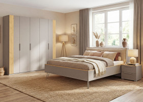 Schlafzimmer vito Mentira in beige / Asteiche massive
