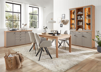 Sideboard vito IDAMO in Grau matt, Alteiche