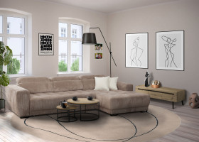 Longchairgarnitur vito BRAVERY in creme